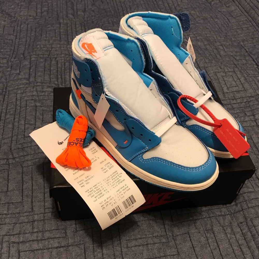 Jordan 1 Off White UNC brand new